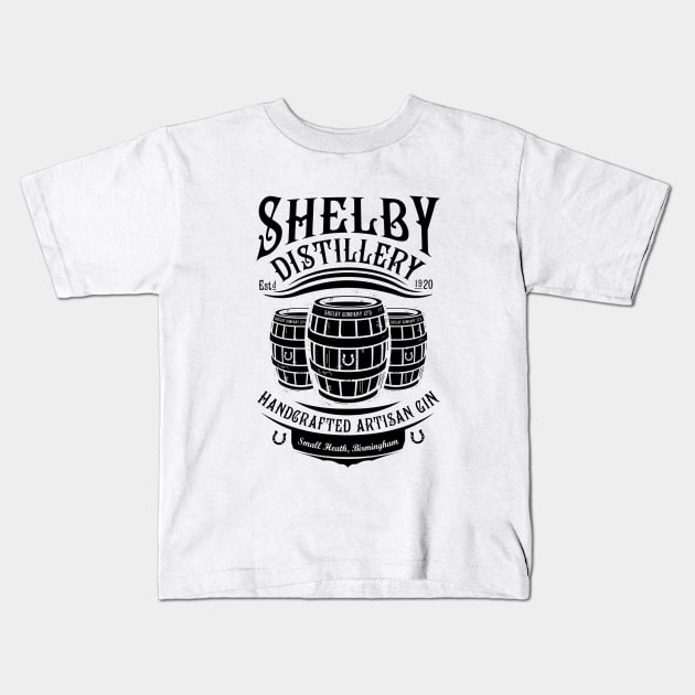 Shelby Distllery Kids T-Shirt by NotoriousMedia